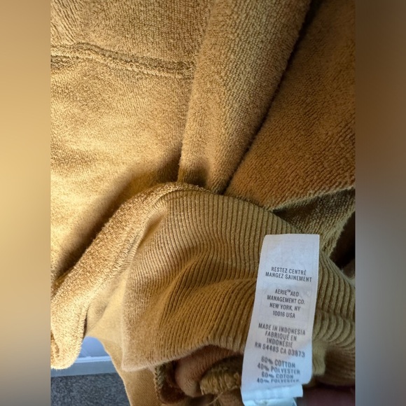 Offline by Aerie Camel Terry Cloth Half Zip Sweatshirt - Picture 6 of 7